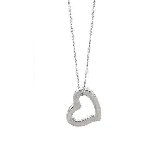 WN290 14K Gold Polished Open Heart Necklace | Royal Chain Group