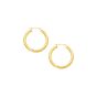 10K Gold 3mm Diamond Cut Hinged Hoop Earring