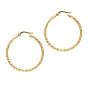 10K Gold Round Diamond Cut Hoop Earring