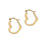 10K Gold Heart Hoop Earring