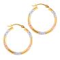 10K Gold Diamond Cut Hoop Earring