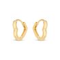 14K Heart Huggie Hoops
