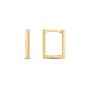 14K Rectangle Huggie Hoops