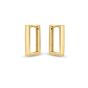 14K Rectangle Huggie Hoops