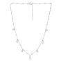 Silver Pearl Station Charm Necklace