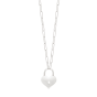 Silver Padlock Heart Necklace 
