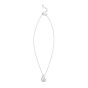 Silver Puffed Raindrop Necklace with CZ