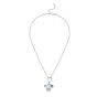 Silver Sunflower CZ Charm Necklace