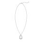 Silver Open Oval on Cable Necklace