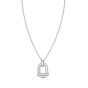Silver Open Oval on Cable Necklace