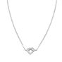 Silver Stationed Open Knot Heart on Rolo Necklace