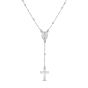 Silver Rosary Bead Necklace