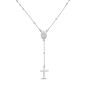 Silver Rosary Bead Necklace