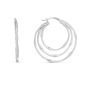 Silver Multi Row Bamboo Hoops