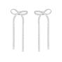 Silver Snake Chain Bow Earrings