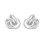 Silver Puffed Knot Earrings