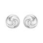 Silver Puffed Swirl Knot Earrings