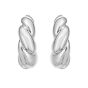 Silver Puffy Twist Hoop Earring 