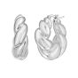 Silver Puffy Twist Hoop Earring 