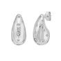 Silver Puffed Raindrop Earring with CZ