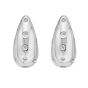 Silver Puffed Raindrop Earring with CZ