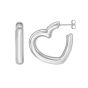 Silver Open Heart Earring