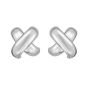 Silver Puffy X Earring