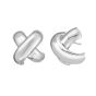 Silver Puffy X Earring