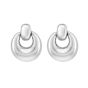 Silver Puffy Door Knocker Earring
