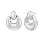Silver Puffy Door Knocker Earring
