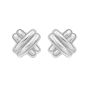 Silver Puffy Double X Earring