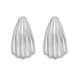 Silver Scalloped Hoop Earring