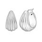 Silver Scalloped Hoop Earring