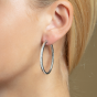 Silver 35mm Linear Diamond Cut Hoops 