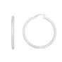 Silver 35mm Linear Diamond Cut Hoops 