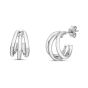 Silver Triple Row Hoops