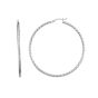 Silver 50mm Twist Hoop Earring
