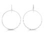 Silver Large Circle Mirror Chain Earring