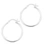 Silver 2x25mm Hoop Earring