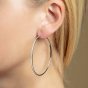 Silver 2x50mm Hoop Earring