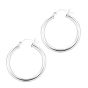 Silver 3x25mm Hoop Earring