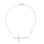Silver CZ Side Cross Bracelet