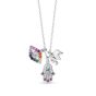 Silver Rainbow CZ Charm Dangle Necklace 