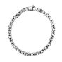 Silver 5mm Men's Gunmetal Byzantine Chain