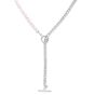 Silver Pearl Paperclip toggle Necklace