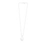 Silver Polished Heart Charm Necklace