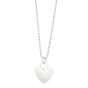 Silver Polished Heart Charm Necklace