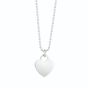 Silver Polished Heart Charm Necklace