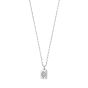 Silver CZ Starburst Locket Necklace