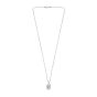 Silver CZ Starburst Locket Necklace